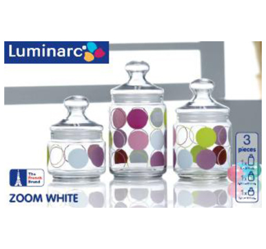 Luminarc 3 Pc Jar Set 0.5L+0.75L+1L (Zoom White)