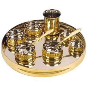 Varun 10pcs Brass Thali Set